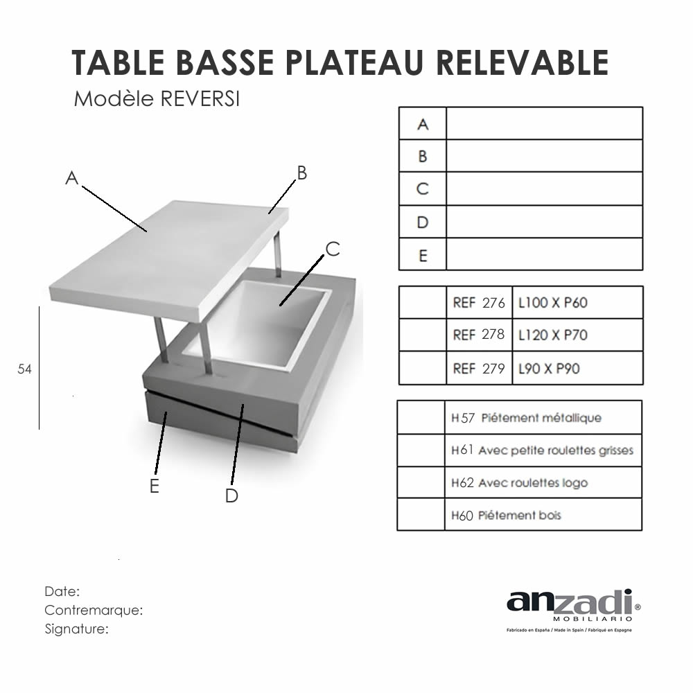 Table Basse Relevable REVERSI – Image 6