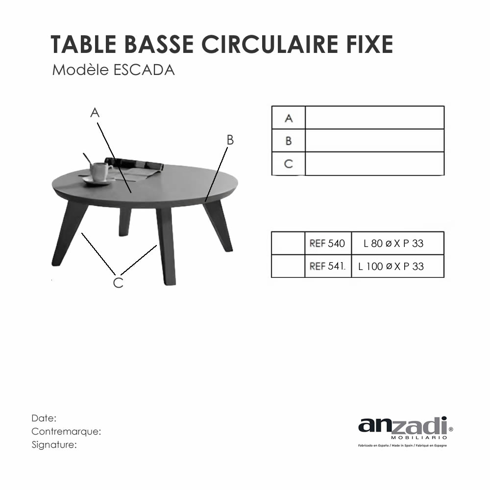 Table Basse Circulaire ESCADA – Image 4